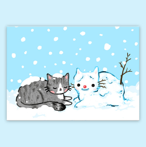 Snow Cat Postcard