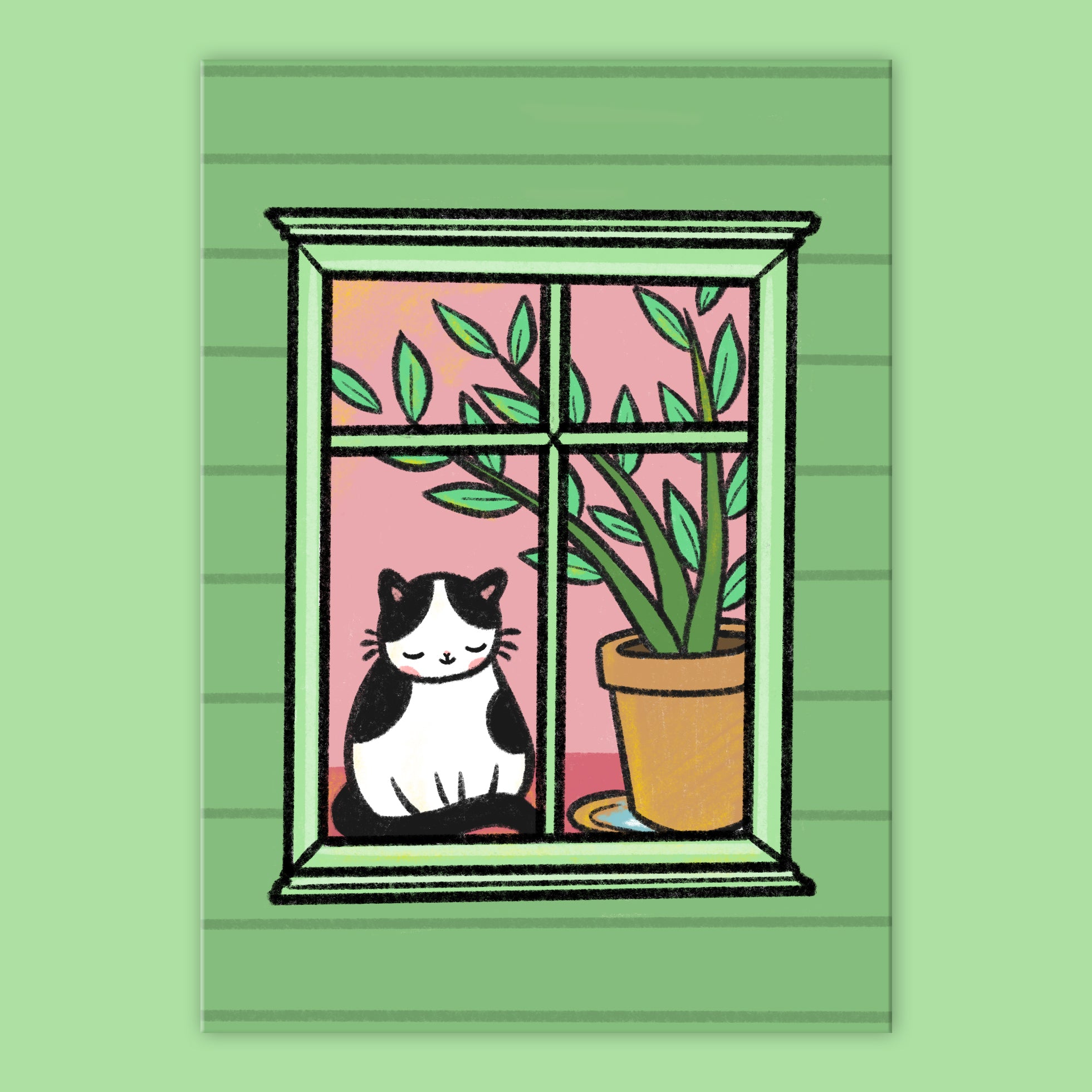 Window Cat Postcard